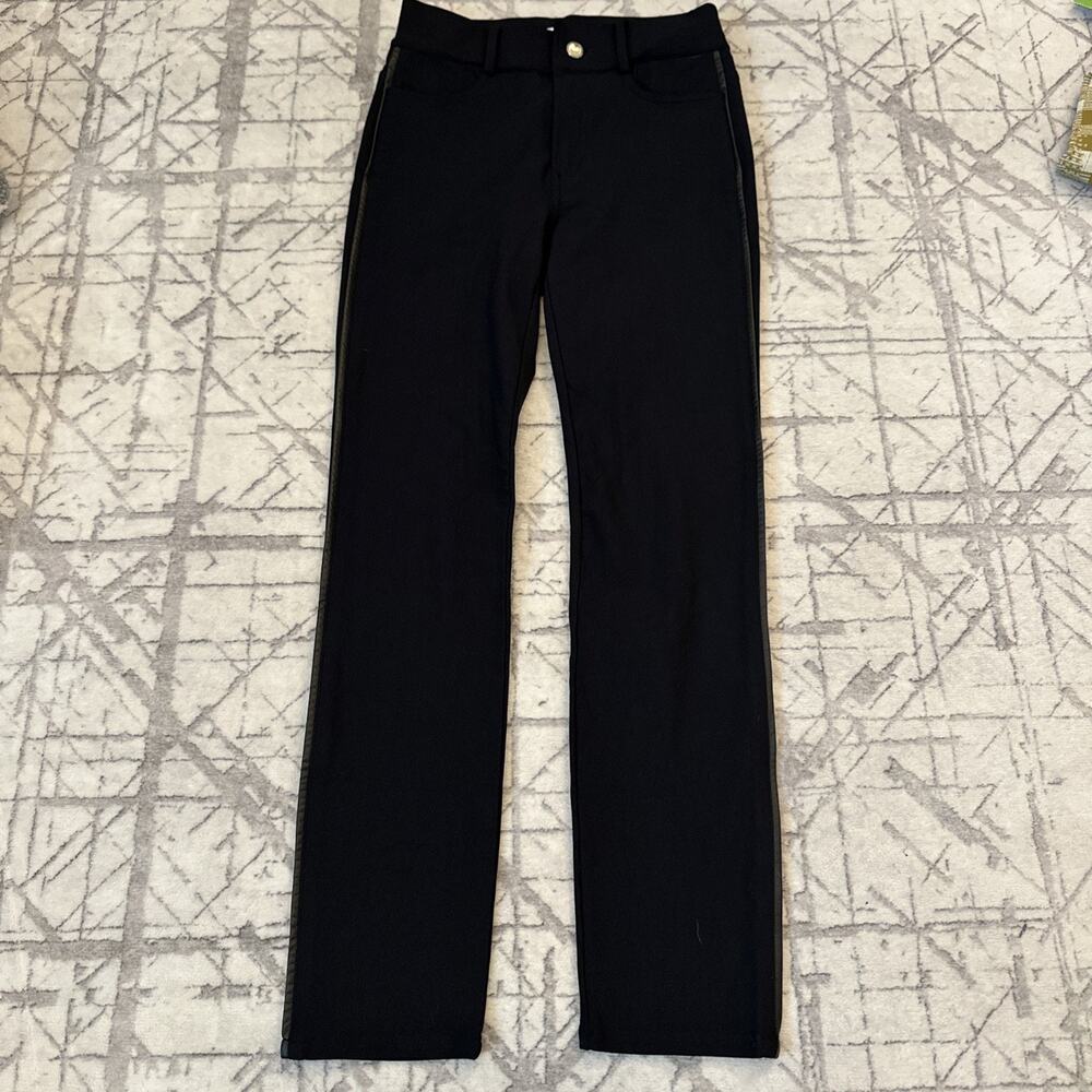 Elaine Kim TECH STRETCH JEANS W/ LEATHER PIPING - QUINLEY Black Size‎ P